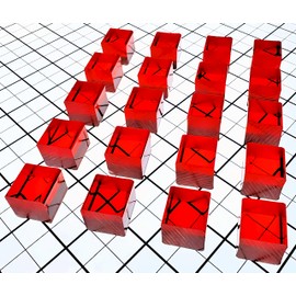 20 Pcs 3/4” x 3/4" Cubes Square Acrylic Red Translucent Plexiglass Plastic Cubes Clear Rod Peg (0.75 Inches)