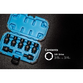 Capri Tools 3/8 in. Drive Universal Impact Socket Set, 3/8-3/4 in. SAE, 7-Piece