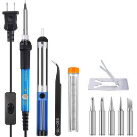 Soldering Iron Set, Soldering Iron Set, Soldering Iron, 60W, Soldering Desoldering Tool, Removing Tool, Temperature Adjustable, 60 - 1500°F (200 - 450 °C), Home Appliance Repair, Welding Tool, Soldering Tool, DIY, For Electronic Work and Electric DIY, Ho