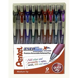 Pentel YBL77/9-M 0.7 mm Energel XM Retractable Wallet - Assorted Colours