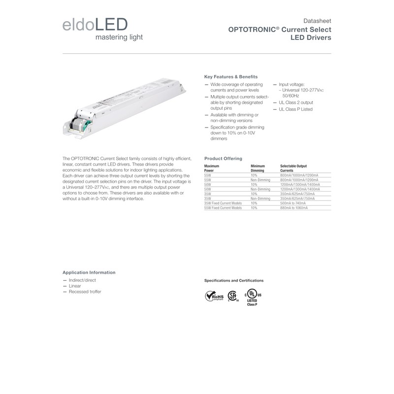 eldoLED | OT 55W/UNV/1A2 DIM L 0860 | 57457 -