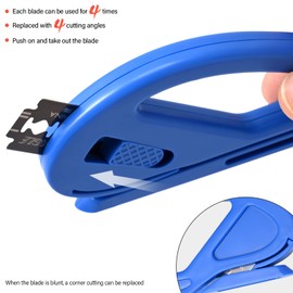 EHDIS Wrapping Paper Cutter Gift Wrap Cutter Snitty Safety Vinyl Film Cutter Paper Cutting Tool for Window Tint, Car Wrap, Craft Making (Blue)