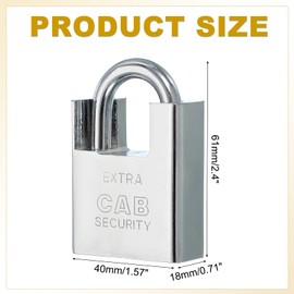 PATIKIL Stainless Steel Padlocks 40mm (1-9/16"), High-Security Padlock Keyed Different Shrouded Pad Lock Harden Shackle with Keys for Indoor Outdoor, Silver