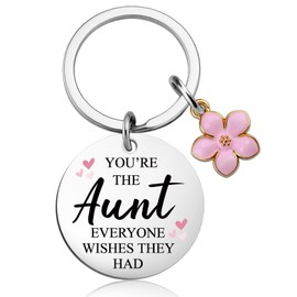 Qiubewi Aunt Gifts from Nephew Niece Perfect Birthday Christmas Mothers Day Thanksgiving Gift for Aunt Aunts Auntie Women Unique Aunts Keychain Pendant Accessories Gifts Cute Stuff for Aunties