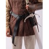 HAQUIL Medieval, Viking Faux Leather O-ring Belt and Sword Frog,