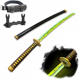 2.0 Upgraded Light Up Demon Slayer Inadama Kaigaku Sword - 40 inches Plastic Anime cosplay prop with Belt & Stand