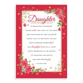 Regal Publishing Sentiment Christmas Card Daughter - 9 x 6 inches