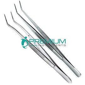 2 Pcs Dental Tweezer College and Foil/Meriam Serrated Beak Dressing Pliers Cotton Surgical Forcep Diagnostic Instruments