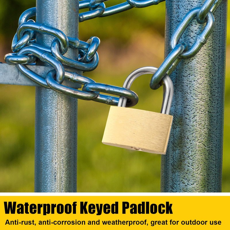 Yaocom Solid Brass Keyed Padlock, Small Padlocks Keyed Alike Yellow