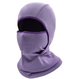 woogwin Kids Balaclava Ski Face Mask Windproof Neck Warmer Winter Fleece Face Scarfare Gaiter for Boys Girls (Purple)