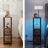 TUTOTAK Small Narrow End Tables, LED Side Tables with 2