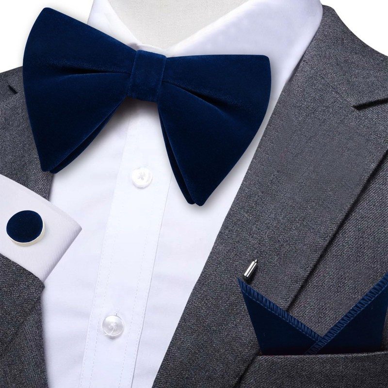 GHTIYLP Oversized Bow Ties for Men, Pre-tied Velvet Bowties Men