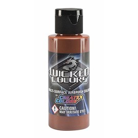 Wicked Colors Createx W010 Brown 2oz. water-based universal airbrush paint. by SprayGunner