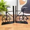 Bicycle Bookends Black Metal Vehicle Cycling Bike Riding Book Shelf