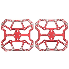 1 Pair Bicycle Clipless Pedal Converter Self Locking Disc Pedals Platform Adapter for SPD Bike SystemRed