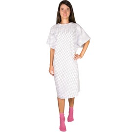 Careoutfit Hospital Gown Back Tie - Blue or White - 3 Pack (White), White, 3 Count (Pack of 1)