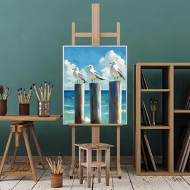 Natuyalo Painting by Numbers for Adults - Peace Seagull Adult Paint by Number Kits for Beginners, Animals DIY Art Craft Kits for Ideal Gift No Frame (16x20 Inch)