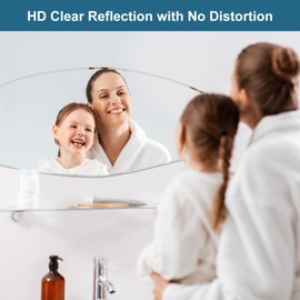 Fluxxus Irregular Wall Mirror, Large 47"x20" Asymmetrical Mirror Irregular Shaped Frameless Mirror for Living Room Bathroom Bedroom Entryway Modern Home Decor Mirror