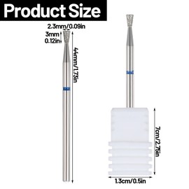 WJIAAA 6Pcs Cuticle Clean Nail Drill Bit, 3/32" Diamond Nail File bits Professional Safety Under Cleaner for Dead Skin Prepare Salon Home Foot Care DIY Use