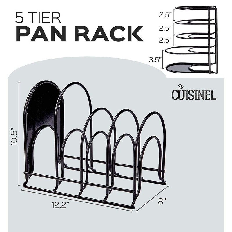 Cuisinel Heavy Duty Pots and Pans Organizer Rack - 12.2"-Inch