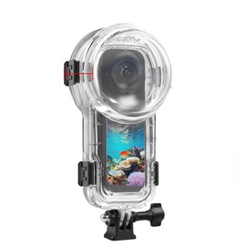 Invisible Dive Case for Insta360 X5, FotStdio Insta 360 X5 Waterproof Case 60m/196ft Underwater Diving Housing Cover Protective Sealed Shell Photography Housings Action Camera Accessories