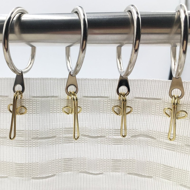 Ucatcher 100 Pack Metal Curtain Header Tape Drapery Hooks, Gold