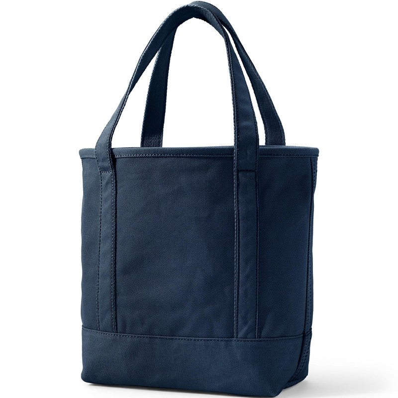 Lands' End Solid Open Top Canvas Tote Radiant Navy Large