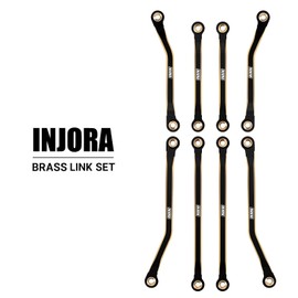 INJORA Chassis Handlebar Sat with High Ground Clearance Brass Black Coating Link for 1/18 TRX4M Upgrade Parts RC Crawler Tuning, 48 g
