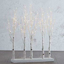 Raz 30 Inch Lighted Birch Grove NEW with Twinkle Lights and Steady Functions, Indoor/Outdoor