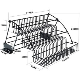 ILWorkTLs 3 Tier Spice Rack Organizer, Retractable Kitchen Storage Organiser,Pull Down Spice Rack for Seasoning Jars, Bottles, Shakers,Black