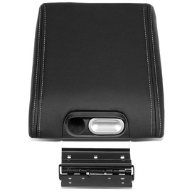 DNA MOTORING GECS-006 Center Console Armrest Lid Cover Compatible with 2009-2014 F-150/2010-2014 Mark LT W/Flow Through Consoles