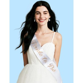 4 Pcs Bride Accessories Pack, Marble Bride Sunglasses, Bride to Be Sash, Bow Hair Clip, Something Blue Earrings for Bridal Costume Shower Bach Party (White Sash)