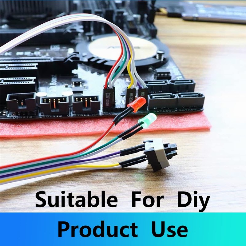 1 Pack Desktop Computer Case Motherboard On/Off/Reset/HDD Switch Power Cord