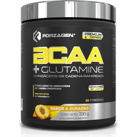 Forzagen | Aminoácidos BCAA + Glutamine | 8 g de BCAA 2:1:1 | 2 g de L-Glutamina | 30 Servicios | Sabor Durazno | Post-Intra Entrenamiento | Con Complejo de Hidratación Hydragen® | 330 g
