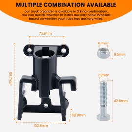 2PCS Gladhand Holder, Dazakoot Gladhand Bracket with Bolts and Nuts, Single Plugs and 2 Gladhand Holder for Semi Truck,Air Brake Coiled and Electric Power Cable Organizer Bracket w/Mounting Kit