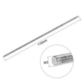 TA-VIGOR 10Pcs M3 x 110mm Fully Threaded Rod, 304 Stainless Steel Studding Rod Bar, Right Hand Threads Rods for Anchor Bolts, Clamps, Hangers and U-Bolts