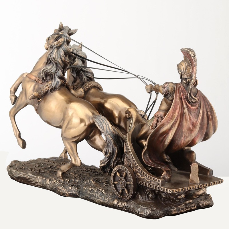 Veronese Design Roman Chariot Sculpture WU72011A4 Bronze