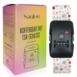 SANLOU - Premium Luggage Strap with Combination Lock - TSA Lock, Adjustable, Eye-catching Designs - Suitcase Strap - Suitcase Straps - Suitcase Strap Eye-catching - Luggage Strap with Lock