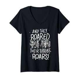 Womens Where The Wild Things Are - They Roared Their Terrible Roars V-Neck T-Shirt