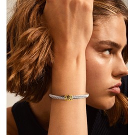 HANTNOOL Twisted Cable Bracelet for Women Fashion Wire Cuff Dupes Bracelet Adjustable Bangle Jewelry Gifts for Her