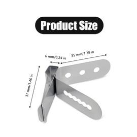 DKJEkdje 6 Pcs Thermometer Probe Holder Clip Professional Pot Clip Stainless Steel 3-Hole Thermometer Holder for BBQ Oven Grill Kitchen Clamp, Silver