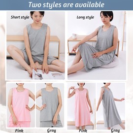 SOEDZUNG Post Surgical Recovery Shirt Long Sleeveless Vest for Shoulder Breast Surgery Chemo Port Access with Full Open Snap Buttons(Gray,M)