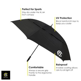 C9 Champion Folding Auto Open Rainproof Golf Umbrella with UV Protection, Thunder Grey, One Size