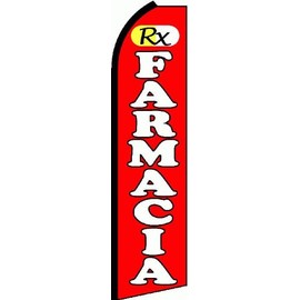 (4) four FARMACIA 11.5' Swooper #4 Feather Flags BANNERS