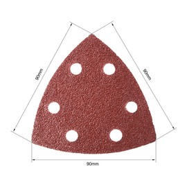 sourcing map Detail Sander Sandpaper, Triangular Sanding Paper, Hook and Loop Sanding Pads, Triangle Oscillating Multi Tool, 60 Grits 6 Holes, 10pcs