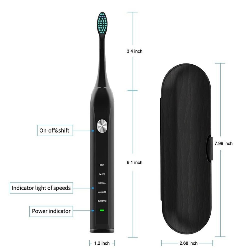 Gloridea YAGHVEO Electric Toothbrush for Adults, 10 Heads Made of