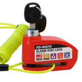 FD-MOTO Alarm Disc Lock & Reminder Cable Red