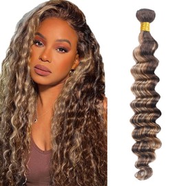 22 Inch P4613 Bundle Highlight Blonde Deep Wave Human Hair Bundles Two Tone Color 4 Brown And Blonde Bundles Ombre 613 Deep Curly Bundle For Black Women