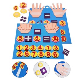 Filzbrett Finger Zahlen Zählspielzeug Lehrhilfen, Zählen Lernen Lernspiele, Zahlen Lernen Rechenhilfe, Fingerzähl-Mathespielzeug, Zählen Lehre für Kinder, Lehre Früherziehung Spielzeug (Blau 2)