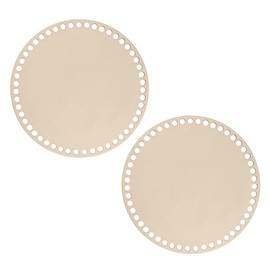 Vasemele Basket Base for Crocheting, Pack of 2, Wicker Base, Natural Wood Basket, Circle Blank Crochet Basket, Wood Base, Selfmade Basket Base, Round Shapes, Natural Wood Basket, Circle Blank Crochet